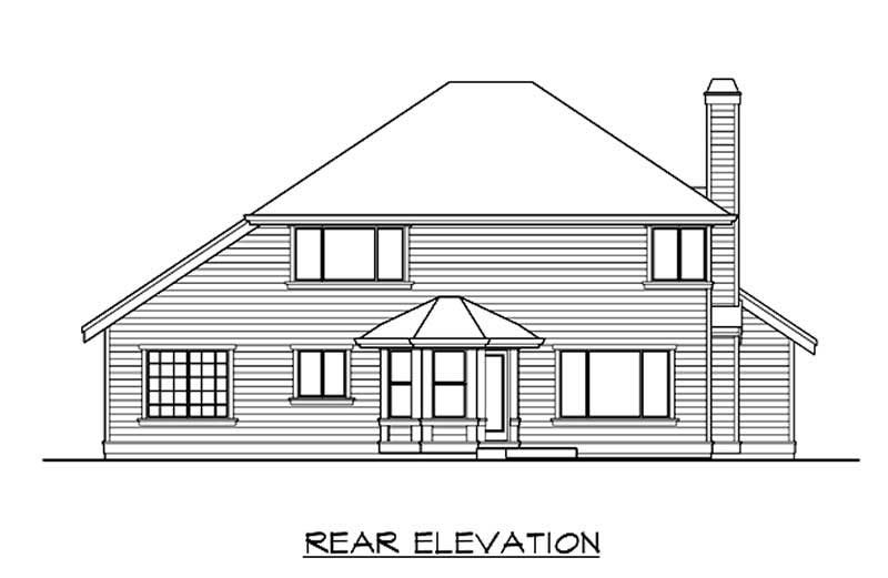 Home Plan Rear Elevation of this 3-Bedroom,1990 Sq Ft Plan -115-1062