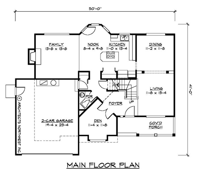 Floor Plan First Story of Country Plan #115-1062