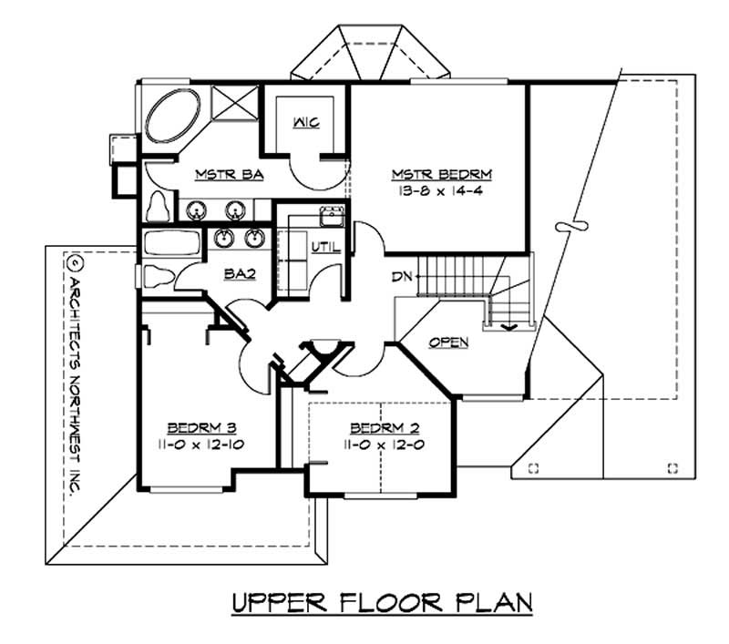 Floor Plan Second Story of Country Plan #115-1062
