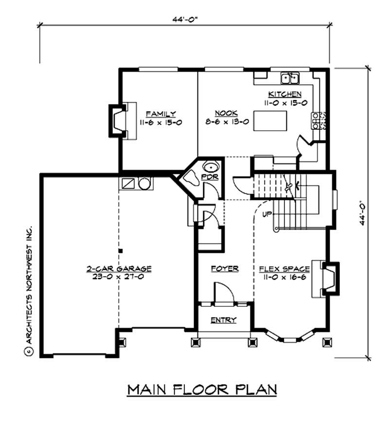Floor Plan First Story of European Plan #115-1063