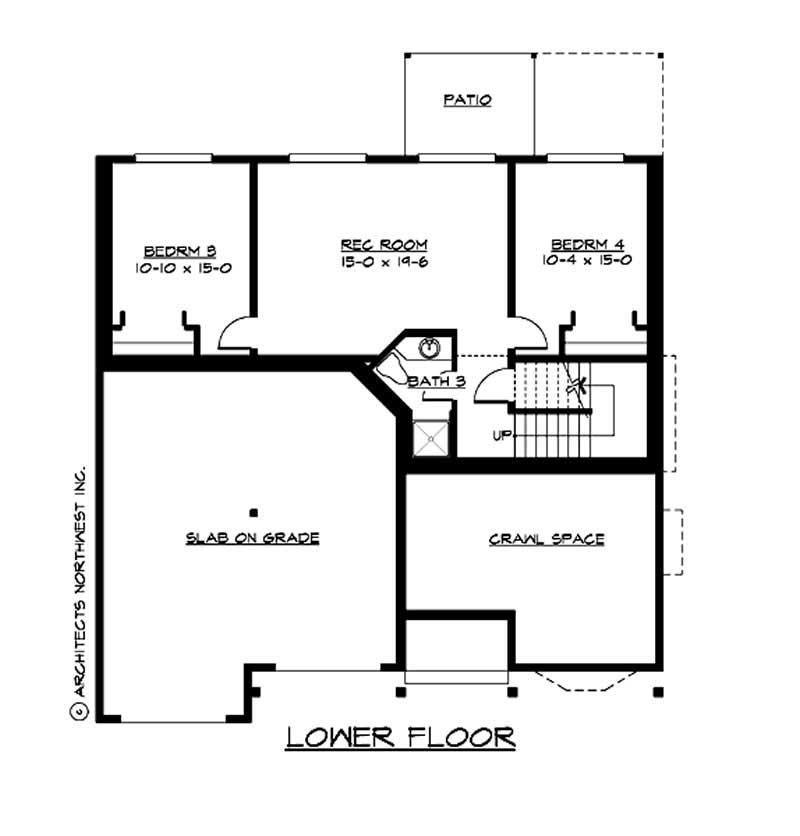 Floor Plan Basement of European Plan #115-1063