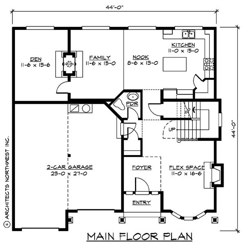 Floor Plan First Story of European Plan #115-1064
