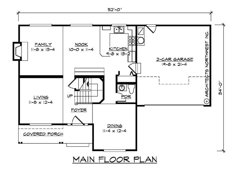 Floor Plan First Story of Multi-Level Plan #115-1066