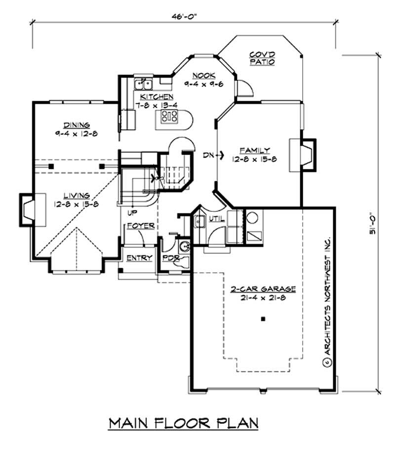Floor Plan First Story of Craftsman Plan #115-1067