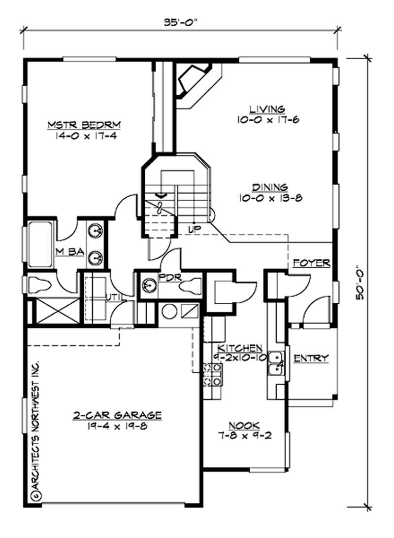 Floor Plan First Story of Craftsman Plan #115-1068