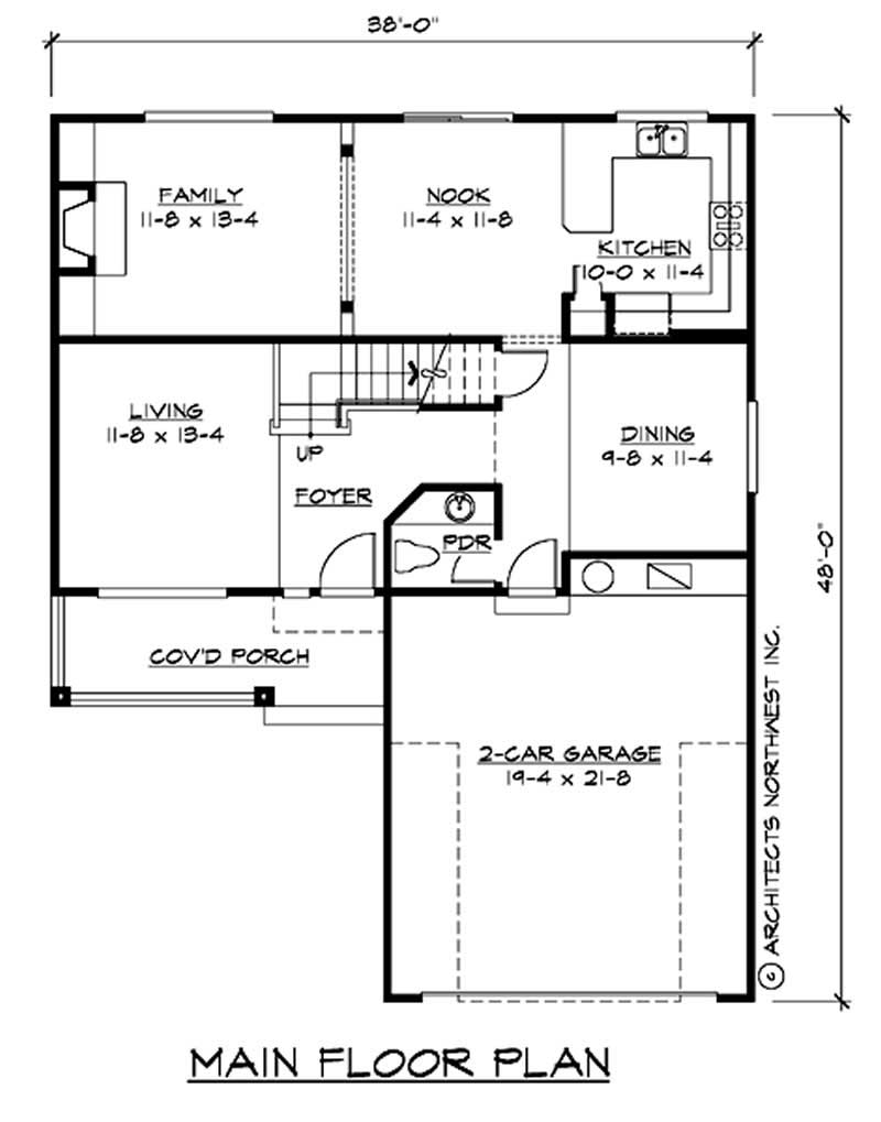 Floor Plan First Story of Ranch Plan #115-1070