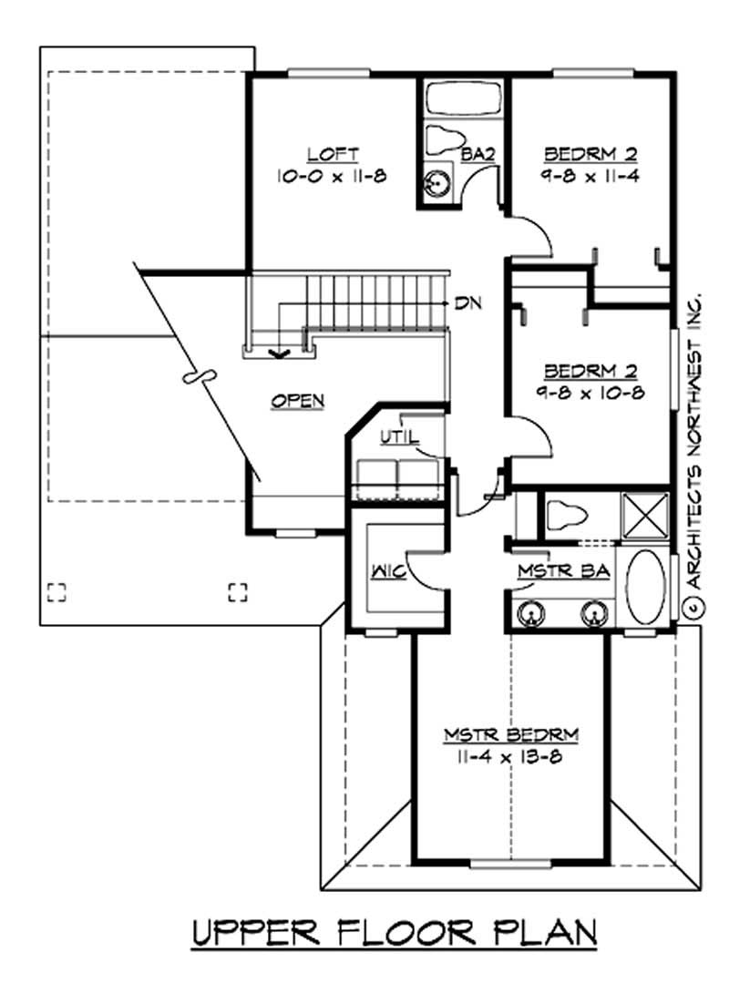 Floor Plan Second Story of Ranch Plan #115-1070