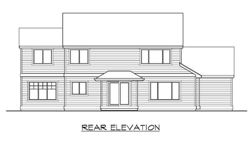 Home Plan Rear Elevation of this 4-Bedroom,2150 Sq Ft Plan -115-1071
