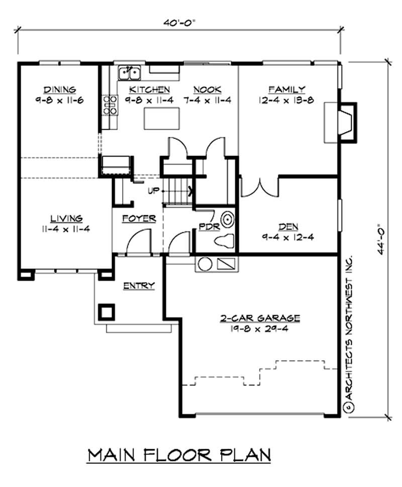 Floor Plan First Story of Craftsman Plan #115-1072