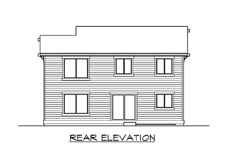 Home Plan Rear Elevation of this 3-Bedroom,1743 Sq Ft Plan -115-1075