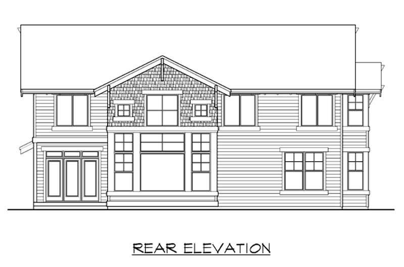 Home Plan Rear Elevation of this 4-Bedroom,3450 Sq Ft Plan -115-1079