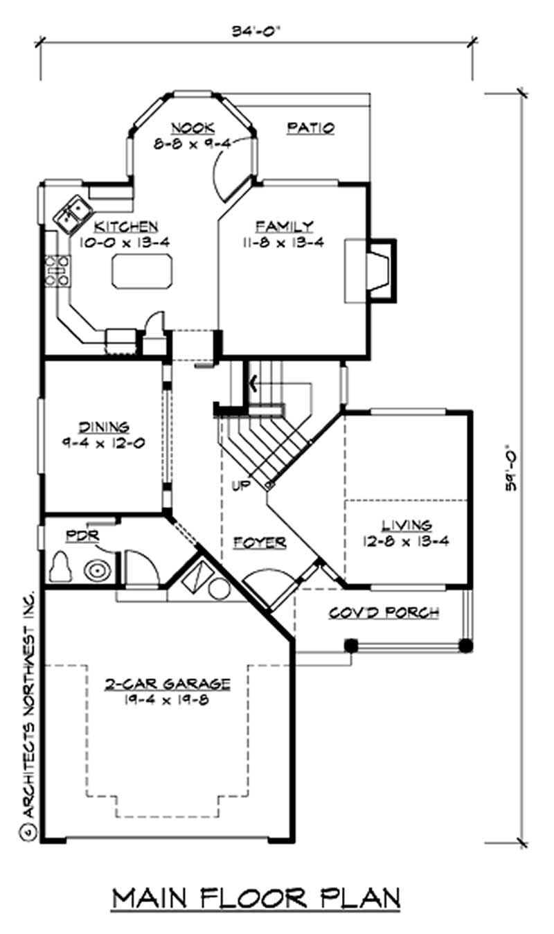 Floor Plan First Story of Craftsman Plan #115-1083