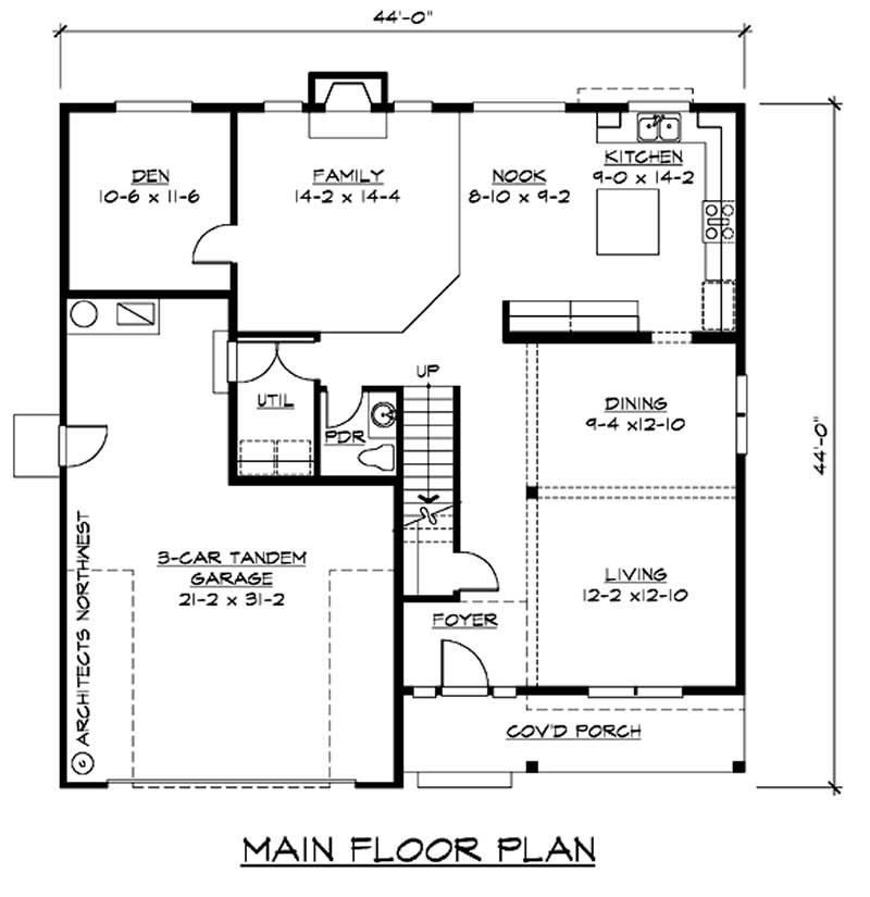 Floor Plan First Story of Ranch Plan #115-1084