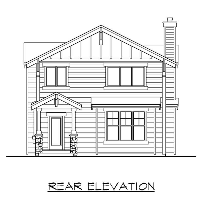 Home Plan Rear Elevation of this 3-Bedroom,2505 Sq Ft Plan -115-1085