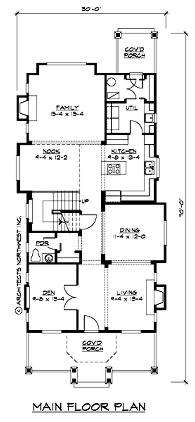Floor Plan First Story of Ranch Plan #115-1085