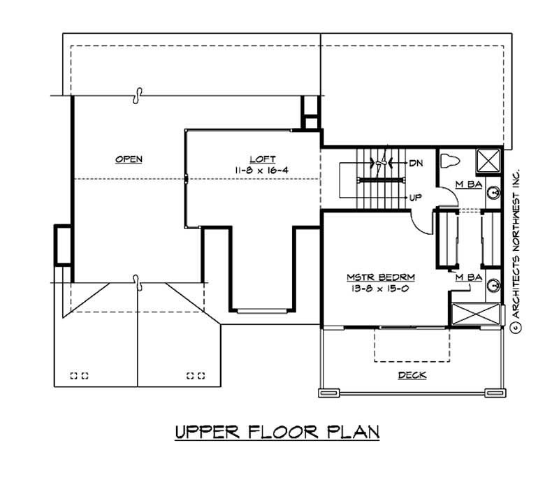 Floor Plan Second Story of Multi-Level Plan #115-1087
