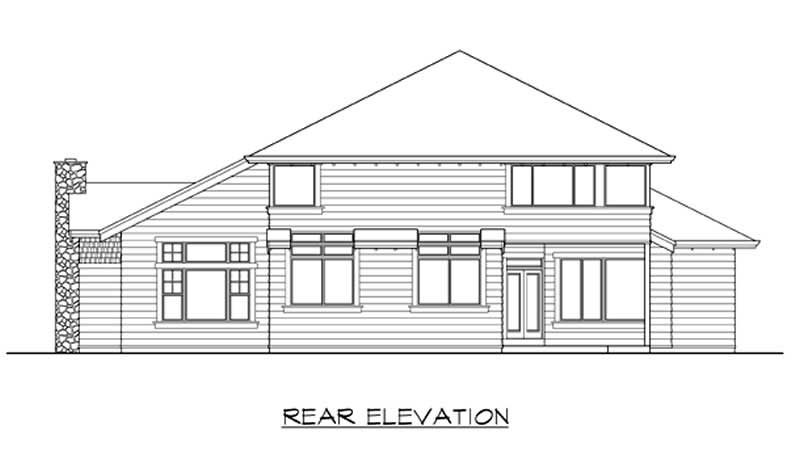 Home Plan Rear Elevation of this 4-Bedroom,3225 Sq Ft Plan -115-1089