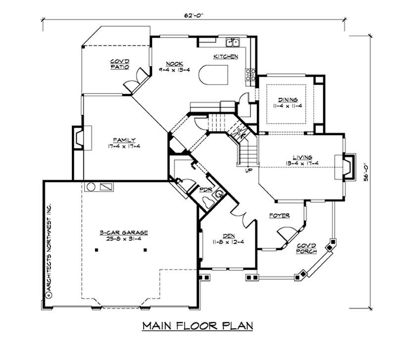 Floor Plan First Story of Ranch Plan #115-1089