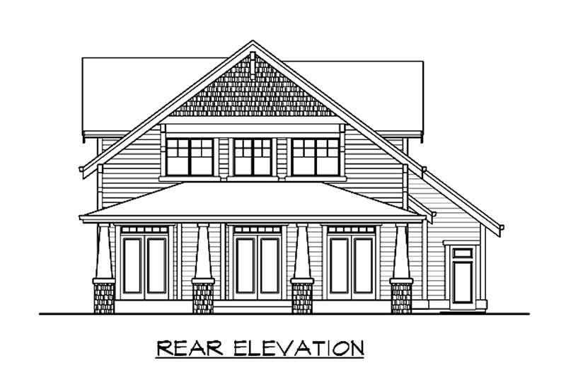 Home Plan Rear Elevation of this 3-Bedroom,2377 Sq Ft Plan -115-1092