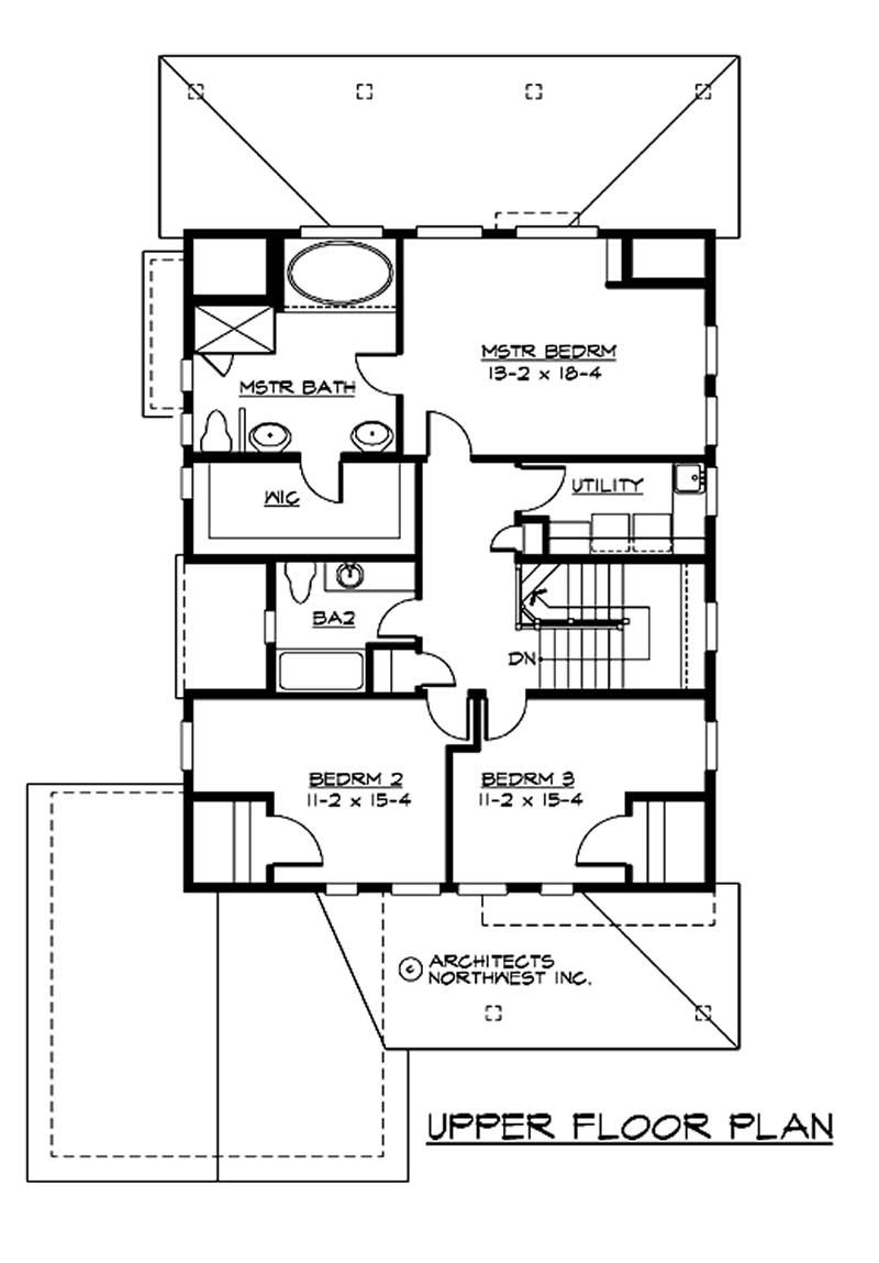 Floor Plan Second Story of Ranch Plan #115-1092