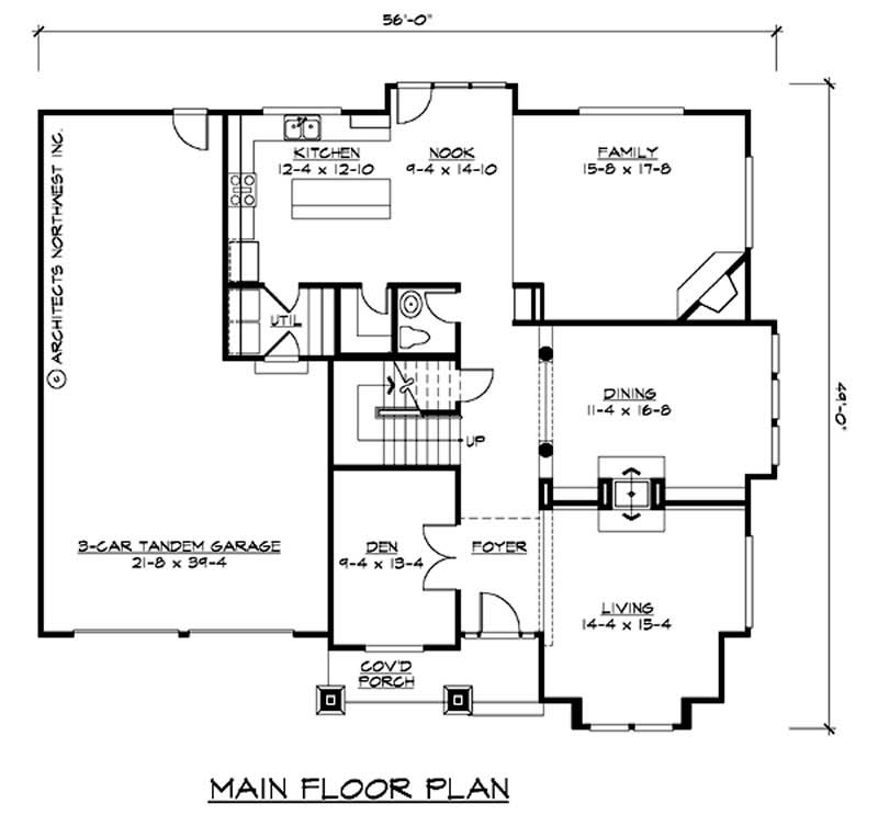 Floor Plan First Story of Ranch Plan #115-1094