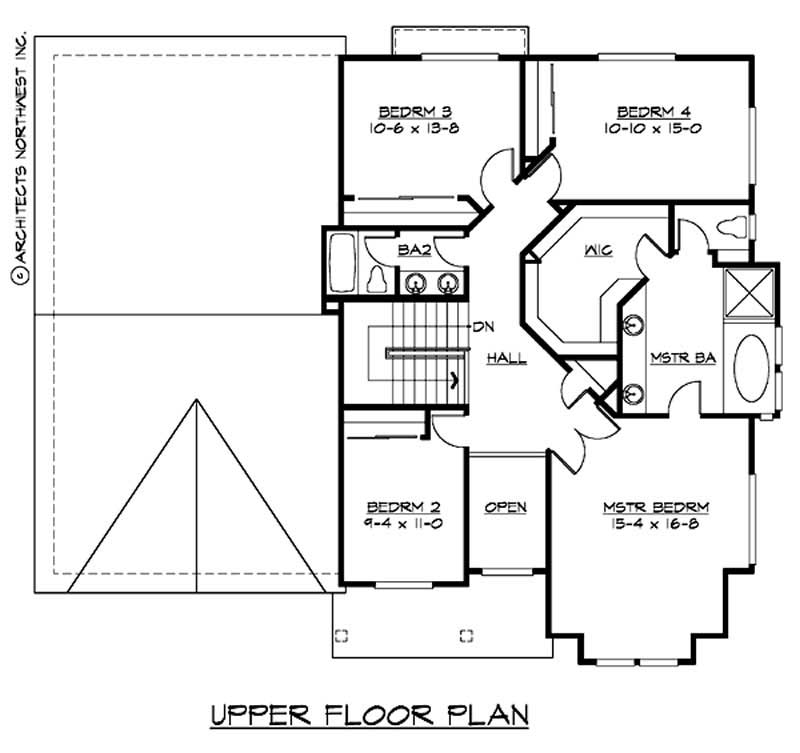 Floor Plan Second Story of Ranch Plan #115-1094