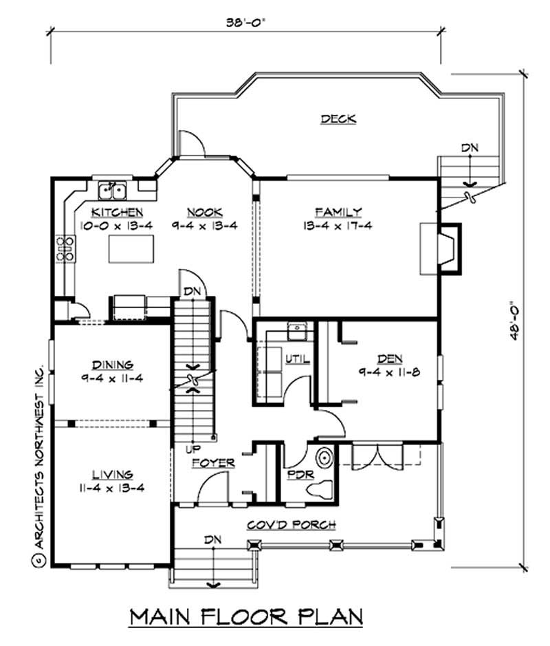 Floor Plan First Story of Country Plan #115-1097