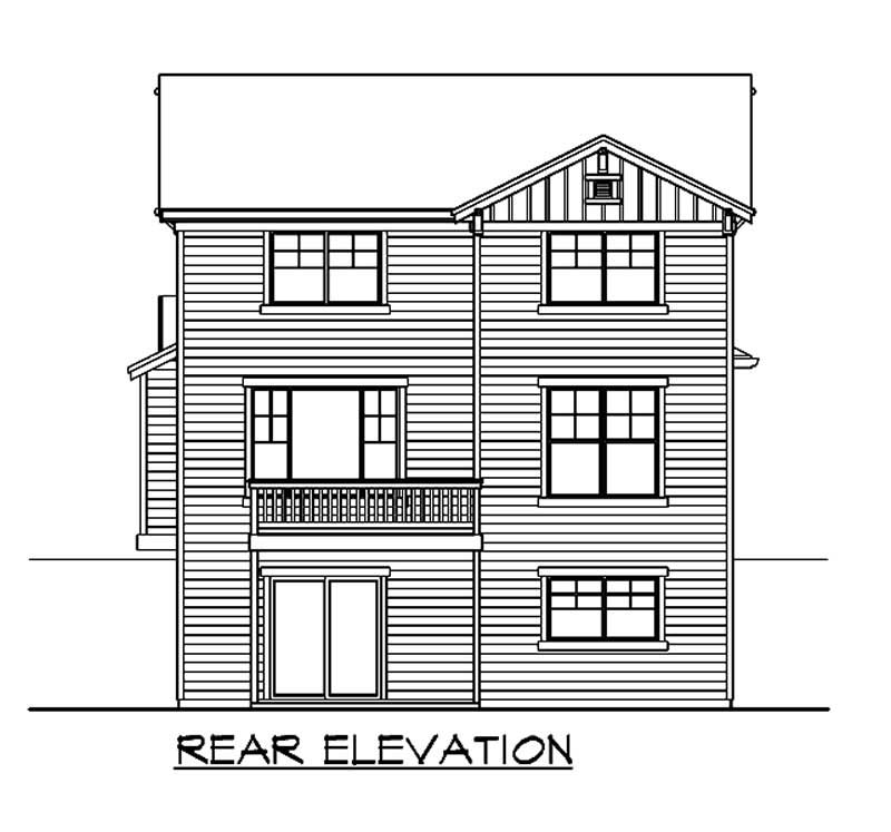 Home Plan Rear Elevation of this 5-Bedroom,3103 Sq Ft Plan -115-1098