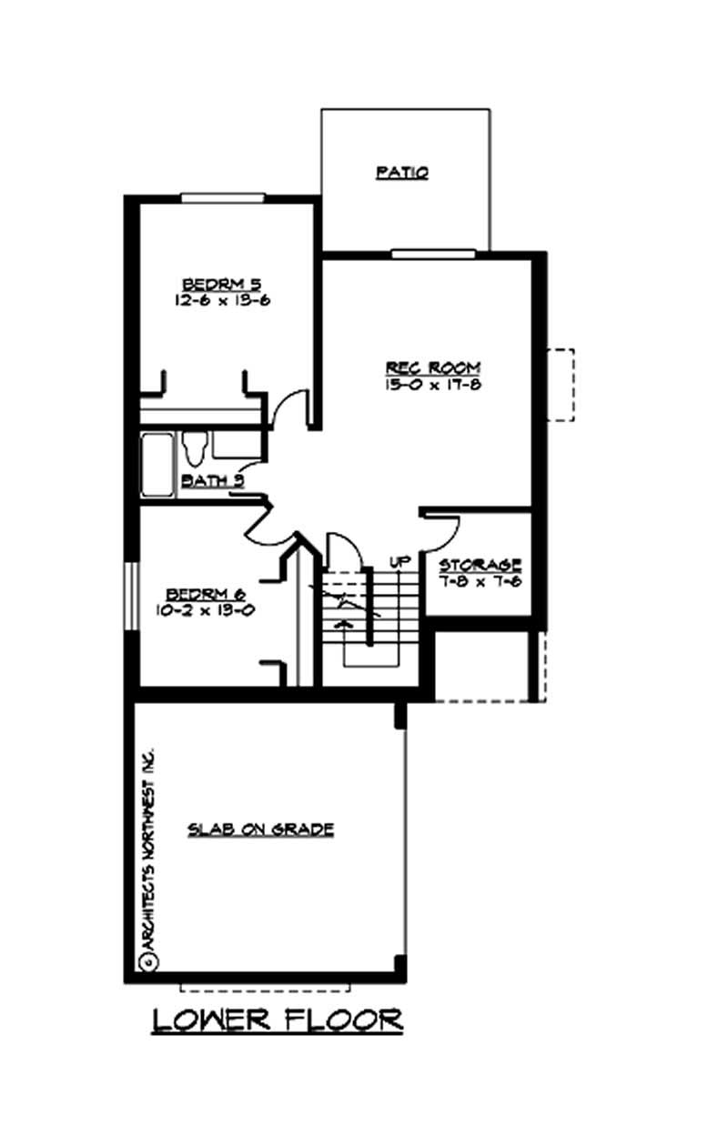 Floor Plan Basement of Multi-Level Plan #115-1098