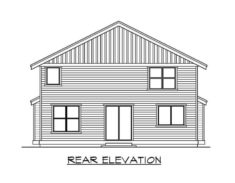 Home Plan Rear Elevation of this 4-Bedroom,2875 Sq Ft Plan -115-1099