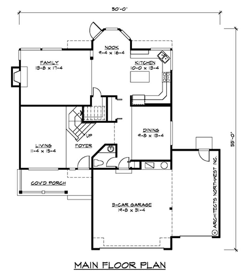 Floor Plan First Story of Ranch Plan #115-1108