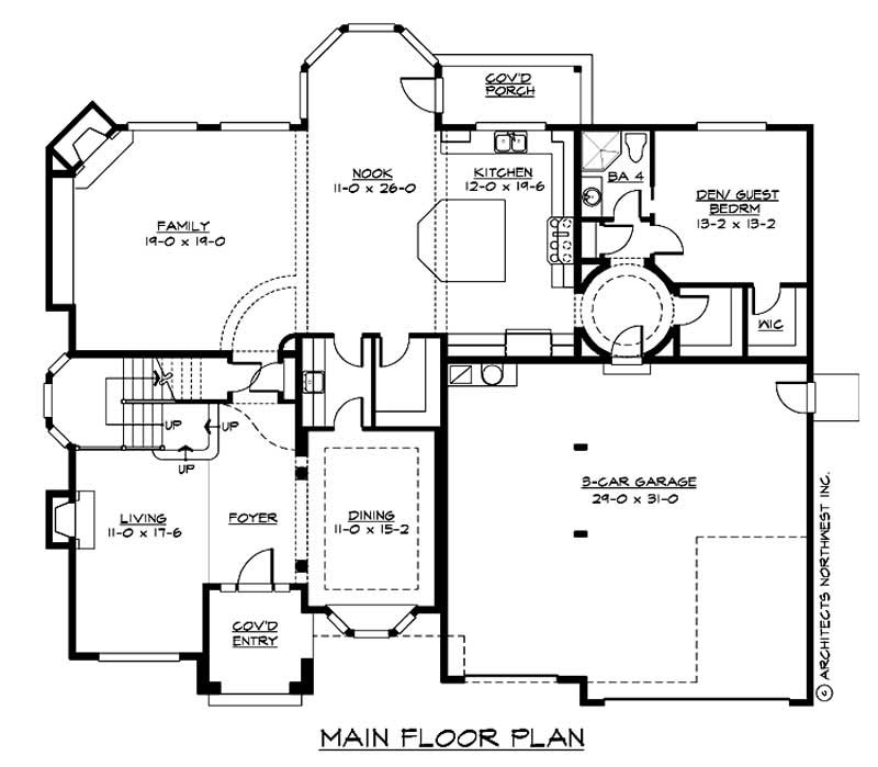 Floor Plan First Story of Craftsman Plan #115-1109