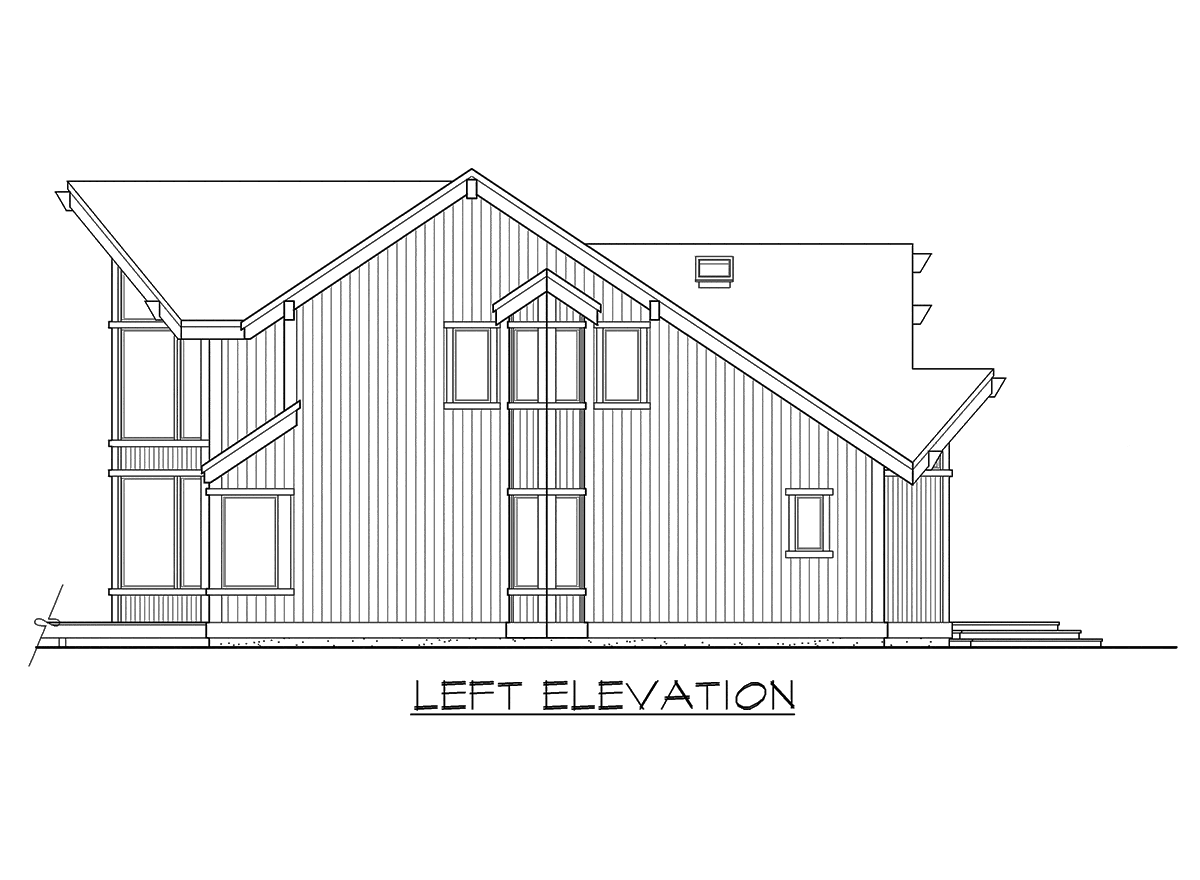 Home Plan Left Elevation of this 4-Bedroom,2360 Sq Ft Plan -115-1111
