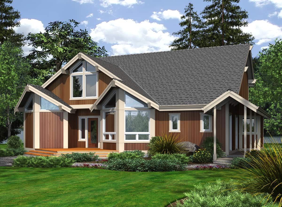 Front elevation of Cottage home (ThePlanCollection: House Plan #115-1111)