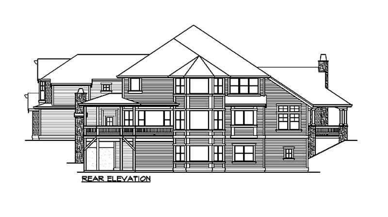 Home Plan Rear Elevation of this 5-Bedroom,6590 Sq Ft Plan -115-1112
