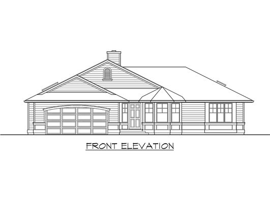 Home Plan Front Elevation of this 3-Bedroom,1654 Sq Ft Plan -115-1113