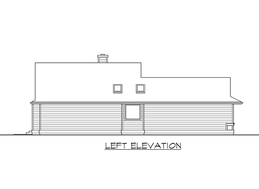 Home Plan Left Elevation of this 3-Bedroom,1654 Sq Ft Plan -115-1113