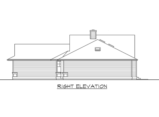 Home Plan Right Elevation of this 3-Bedroom,1654 Sq Ft Plan -115-1113
