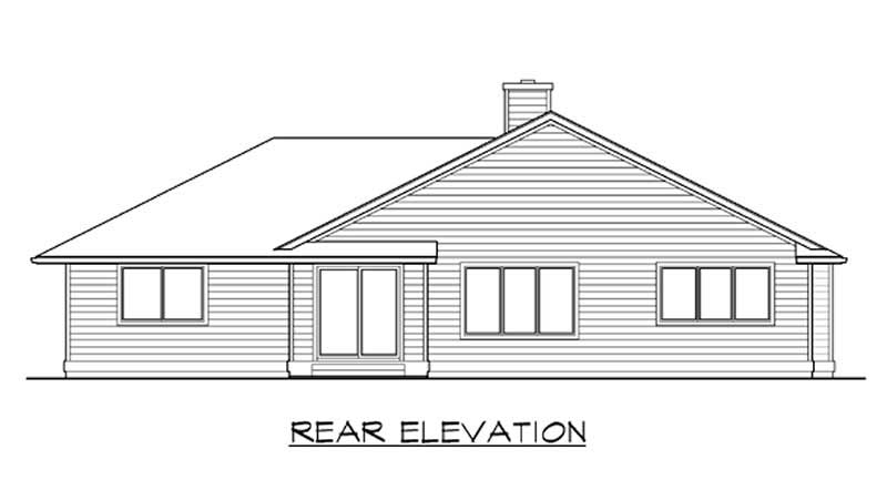 Home Plan Rear Elevation of this 3-Bedroom,1654 Sq Ft Plan -115-1113