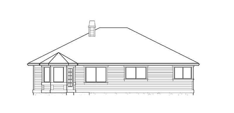 Home Plan Rear Elevation of this 3-Bedroom,1625 Sq Ft Plan -115-1118