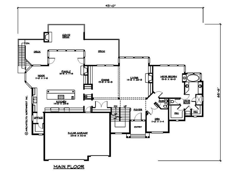 Floor Plan First Story of Luxury Plan #115-1121