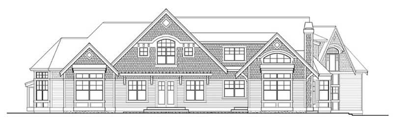 Home Plan Rear Elevation of this 4-Bedroom,5180 Sq Ft Plan -115-1125