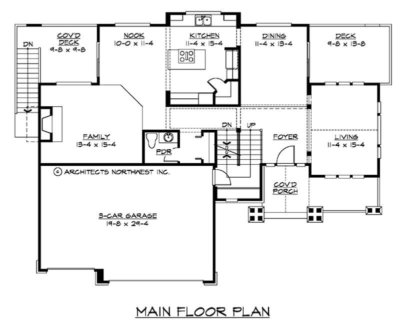 Floor Plan First Story of European Plan #115-1126