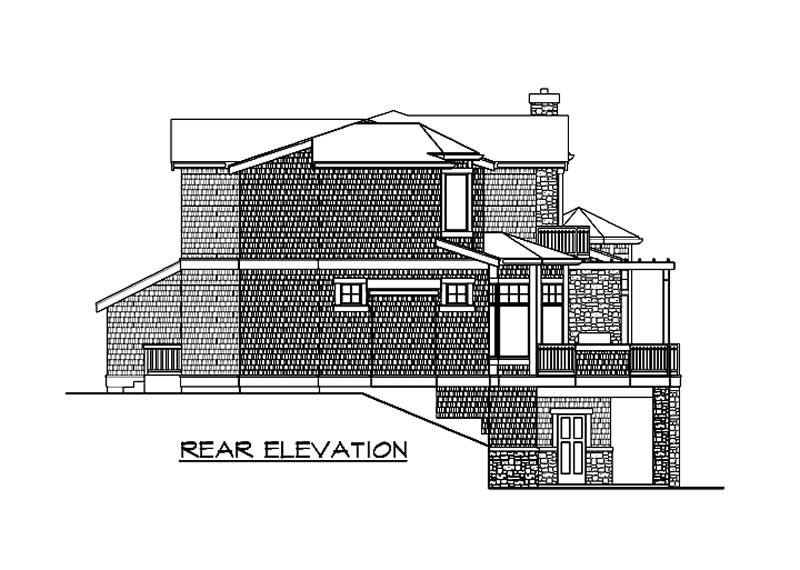 Home Plan Rear Elevation of this 4-Bedroom,4036 Sq Ft Plan -115-1127