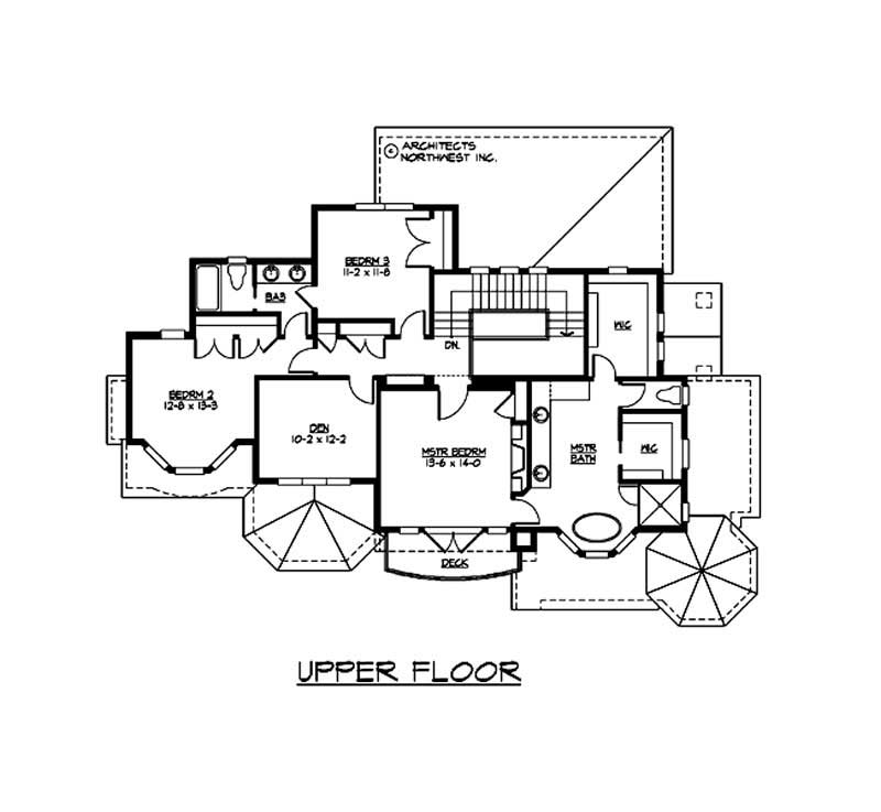 Floor Plan Second Story of Multi-Level Plan #115-1127