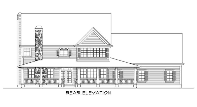 Home Plan Rear Elevation of this 4-Bedroom,4552 Sq Ft Plan -115-1128