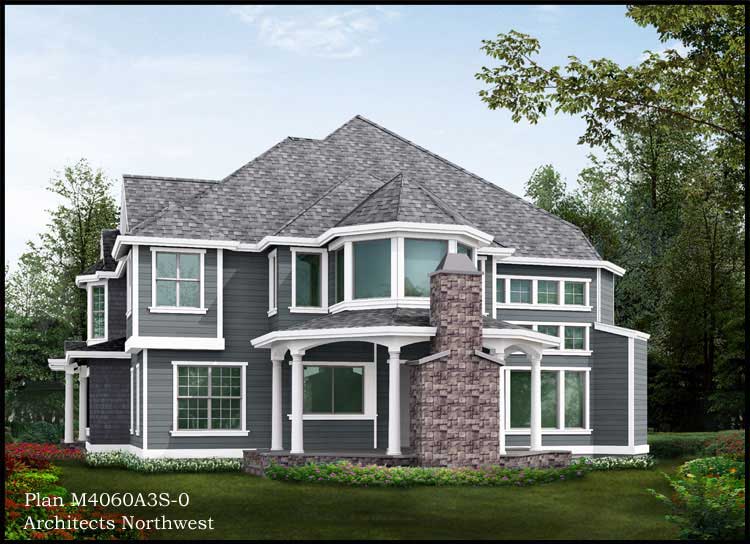 Home Plan Rear Elevation of this 4-Bedroom,4145 Sq Ft Plan -115-1130
