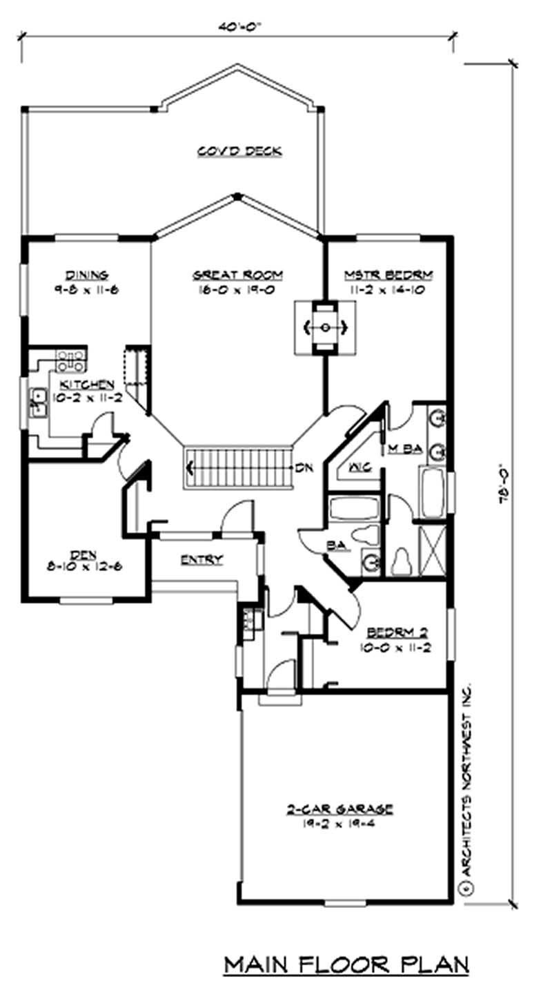 Floor Plan First Story of Log Cabin Plan #115-1131