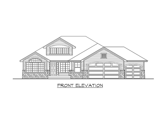 Home Plan Front Elevation of this 3-Bedroom,2035 Sq Ft Plan -115-1133