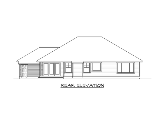 Home Plan Rear Elevation of this 3-Bedroom,2035 Sq Ft Plan -115-1133